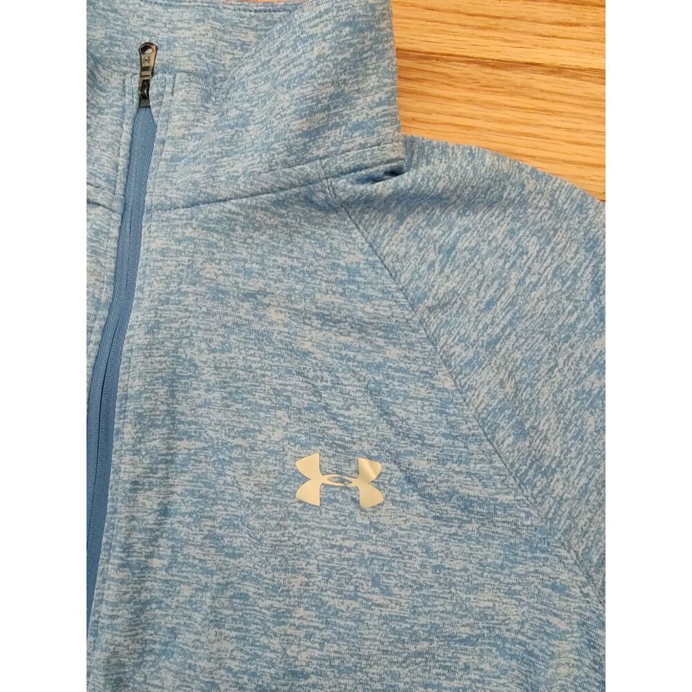 Under Armour half zip athletic top S blue space dye Heatgear - Picture 3 of 7